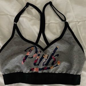 Pink sports bra
